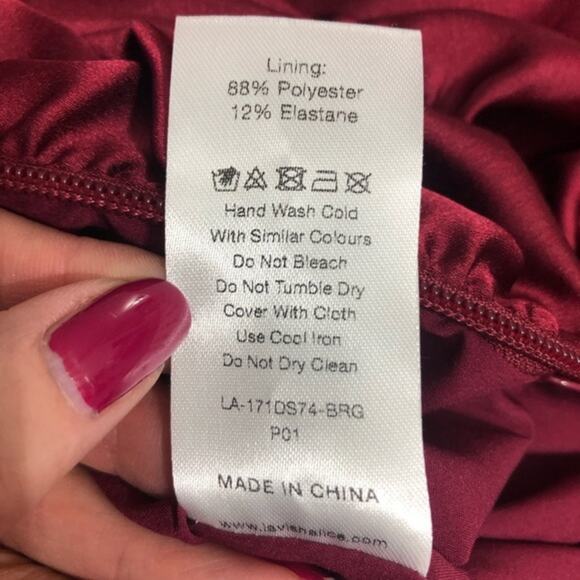 Lavish Alice Long Sleeve Satin Ruched Mini Dress Size 6 NWT - Picture 10 of 10